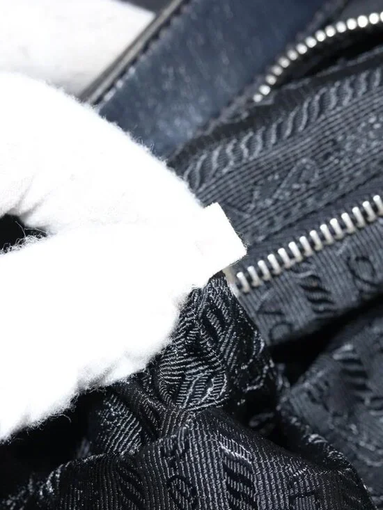 Authentic PRADA Shoulder Bag Nylon Black Silver - Picture 3 of 16